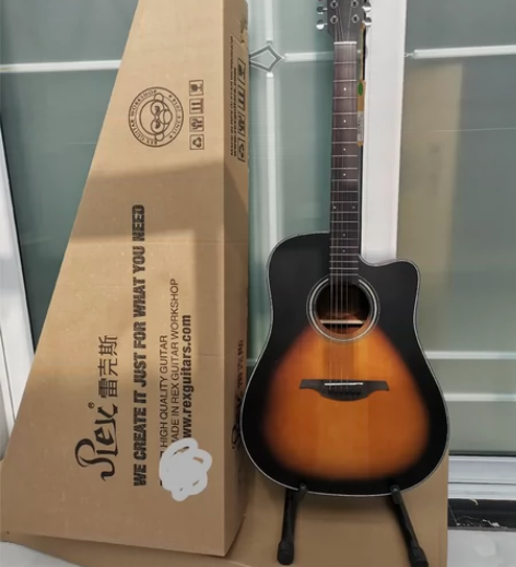 全新雷克斯Rex41寸吉他，经典日落色高颜...