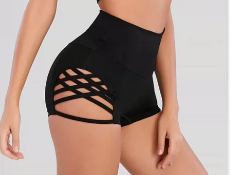 运动短裤交叉带 优质版欧美健身 面料包裹度...