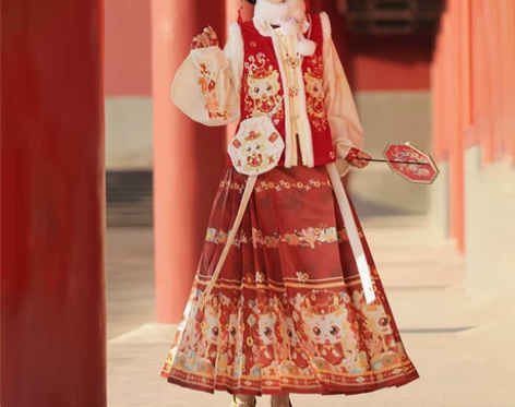 忆汉兮原创汉服女福龙送喜明制马面裙比甲里衣...