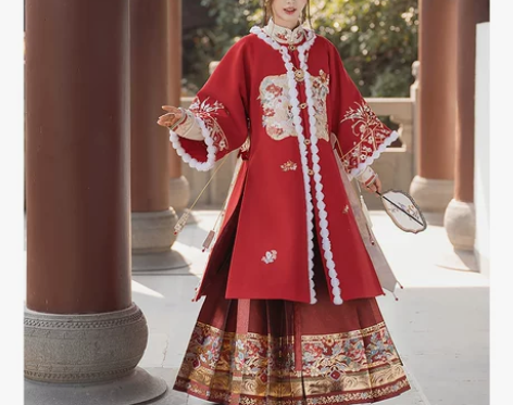 云藏月绣繁花似锦 原创明制立领衫圆领对襟长...