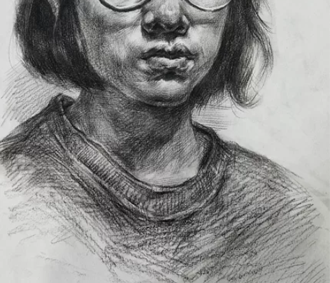 【素描作品8k】 真人女头像，（无签名） ...