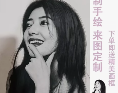 大学艺术生画像定制真人照片素描画代画画纯手...