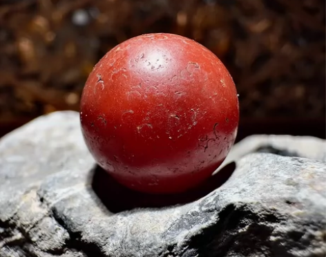 中亚地区大年份酒红老玛瑙单珠 直径15.4...