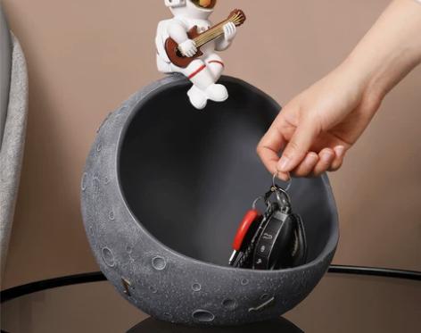 创意宇航员入户玄关柜钥匙收纳摆件托盘客厅桌...