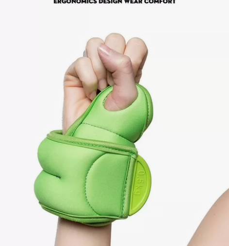 手指沙袋儿童舞蹈绑手绿色手腕中学生负重跑步...