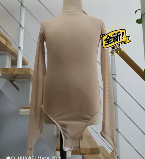 【全新】妮妮妈咪高级定制花样滑冰打底衣透明...