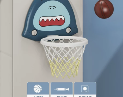 儿童篮球架悬挂式家用简易吸盘可升降婴幼儿免...