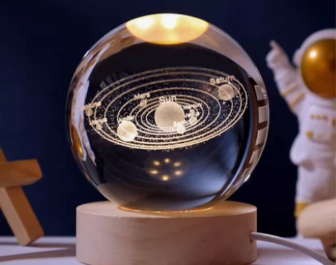 全新仅拆未用桌面摆件  付邮送 发光太阳系...