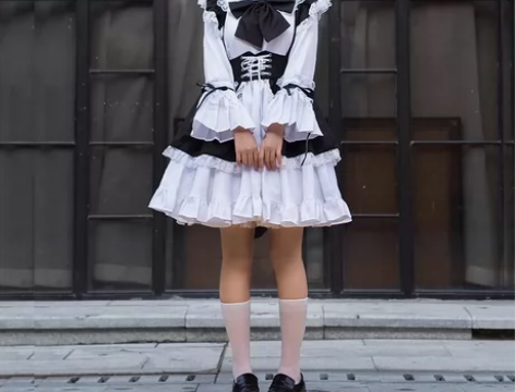 白泽女仆装可爱萌妹子女装聚会派对女佣服动漫...
