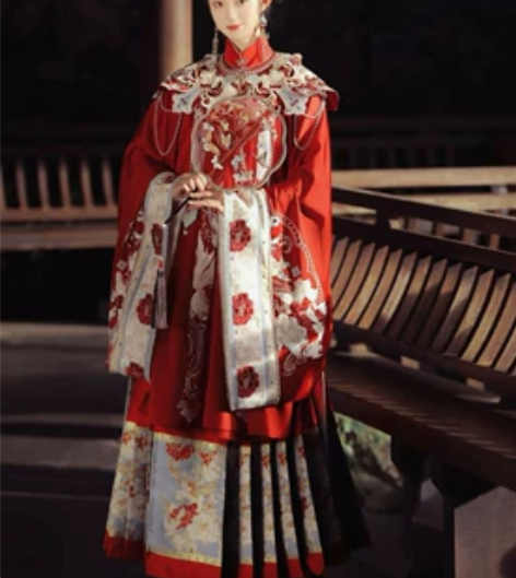 静还决 韶华 婚服 明制汉服 云肩马面裙三...