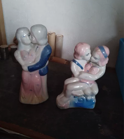 小瓷人摆件  80年代  一对一起卖 感兴...