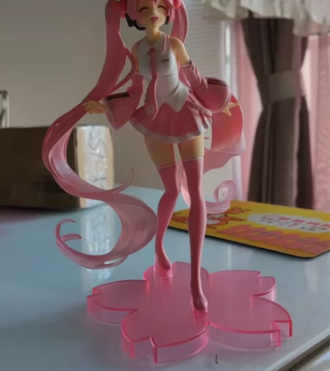 特价初音未来樱花粉色兔耳MIKU手办模型公...