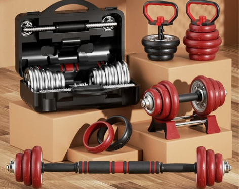 搬家急售  朗威实心纯铁哑铃男士健身家用电...