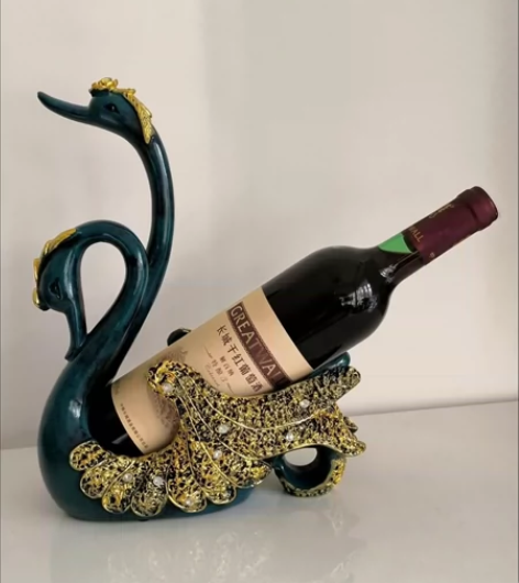 欧式红酒架摆件现代轻奢高档酒柜装饰品客厅家...