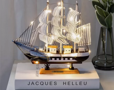 帆船模型摆件一帆风顺小木船毕业送闺蜜同学生...