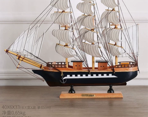 心选创意一帆风顺帆船摆件北欧家居客厅酒柜书...