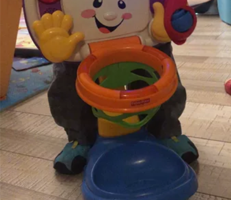 费雪 宝宝趣味双语篮球架 可升降 就是下面...