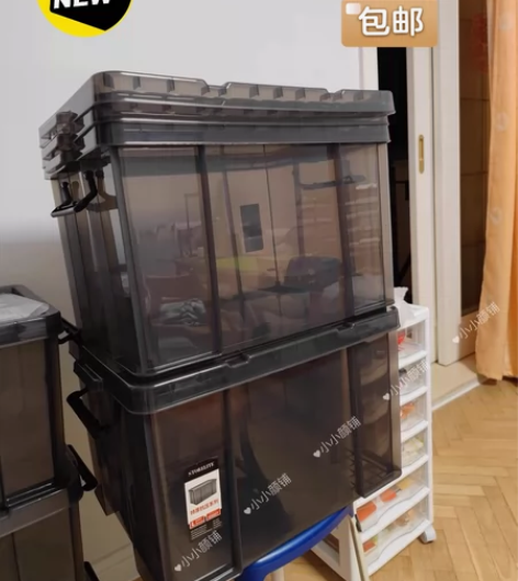 【回购率高】比禧天龙厚，直角高透塑料收纳箱...