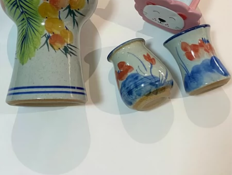 景德镇手绘青花水培插花花瓶陶泥仿柴烧复古家...
