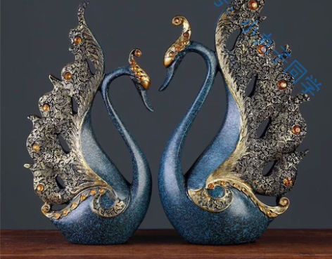 天鹅摆件客厅房间家居装饰品轻奢新婚结婚礼物...