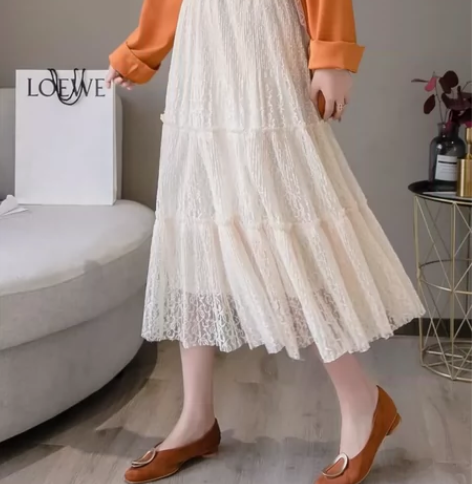 网纱半身裙女春秋2023新款蛋糕裙高腰显瘦...