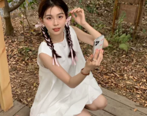 娃娃裙韩系背心白色连衣裙女夏季2023新款...