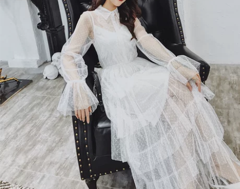 秋冬季打底连衣裙女修身收腰显瘦气质蛋糕裙多...