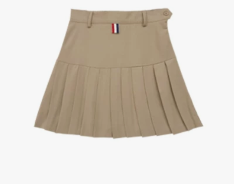 欧美学院风防走光百褶裙女春夏季西装料A字半...