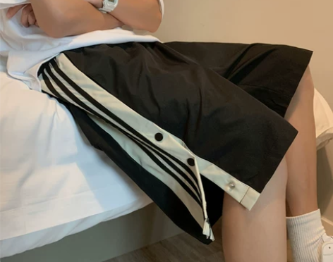 排扣短裤男夏季薄款宽松潮牌ins外穿五分裤...