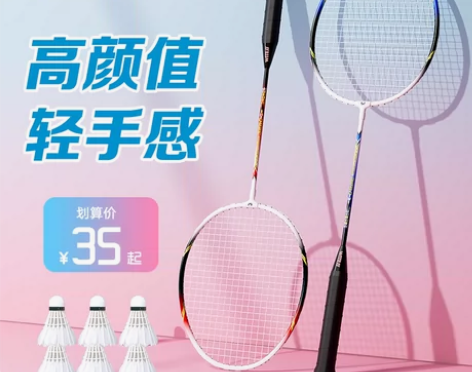 羽毛球拍球拍 正品球拍旗舰店套装超轻全碳素...