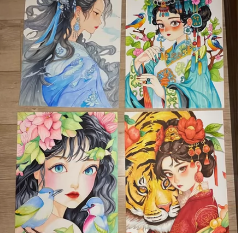 甩卖，彩铅马克笔画，高质量低价格有喜欢的可...