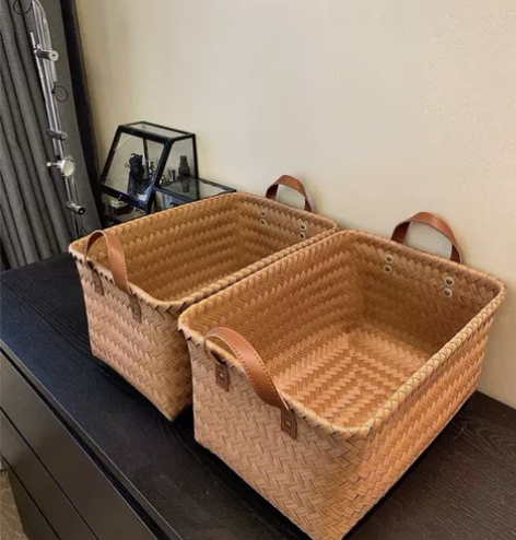 全新包邮 大容量美式收纳筐仿藤编衣服收纳箱...