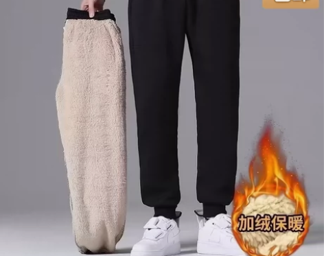 【清仓特价处理】羊羔绒裤子男秋冬季男士加绒...