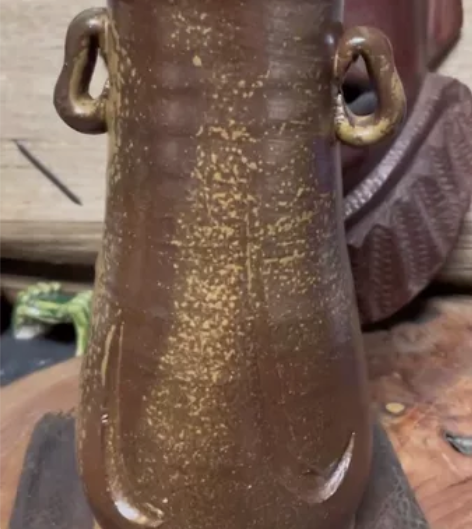 日本回流花道器柴烧“侘寂”美学花瓶，纯手工...