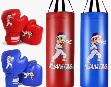 沙袋儿童专用散打拳击沙包家用训练器材手套搏...