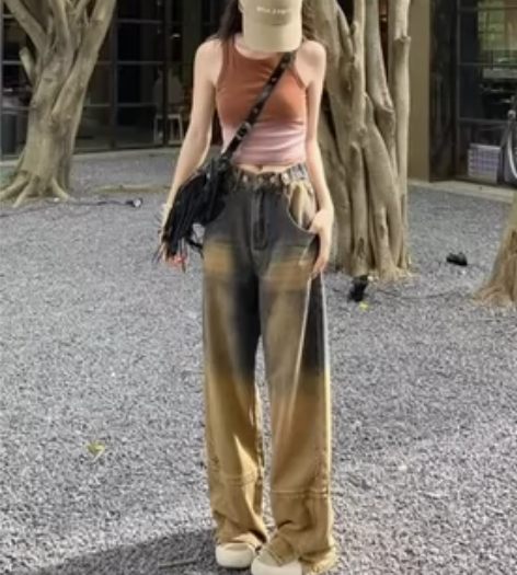 软牛仔裤，复古色，L码，全新带吊牌～邮费自...