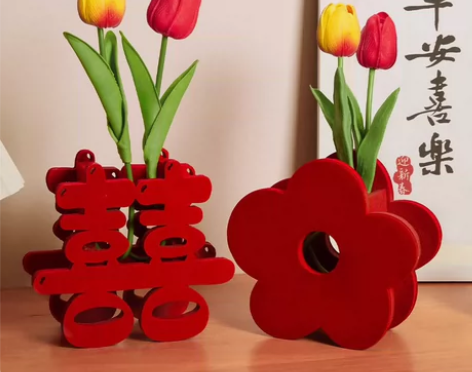 结婚喜字立体摆件订婚摆件婚房布置卧室装饰客...