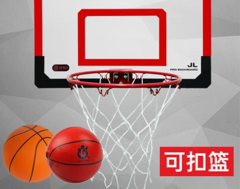 可扣篮儿童挂式投篮筐免打孔篮球架可升降室内...
