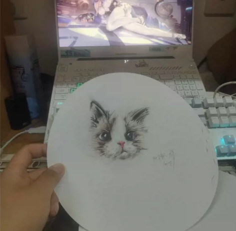 自己画的猫头，彩铅 感兴趣的话点“我想要”...