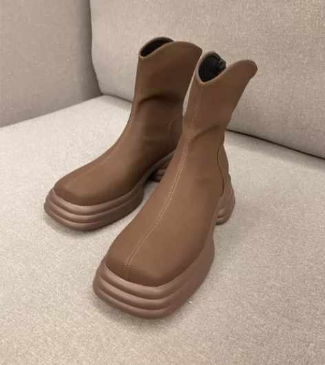 设计感小众厚底英伦风马丁靴女INS潮高级瘦...