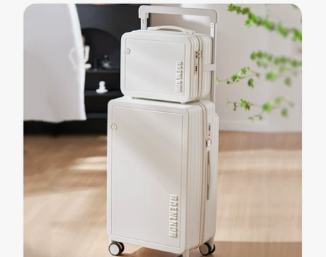 朗客可挂宽拉杆化妆品行李箱14寸女小型超轻...