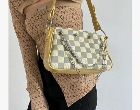 包包女2022小众新款复古手提链条装饰腋下...