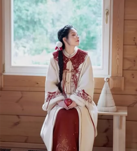 七月夕原创汉服 长乐 绣花对襟长袄汉元素秋...