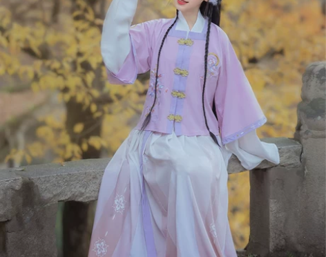千韵岗静姝明制秋冬古装汉服女正品原创百褶裙...