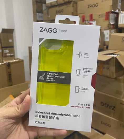 mophie苹果13炫彩壳荧光黄zagg手...