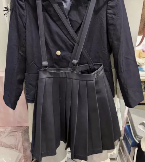 日制校供 小学校 绀色基础款儿童款背带裙绀...