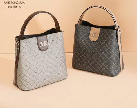 稻草人女包2022新款春夏时尚撞色手提包复...