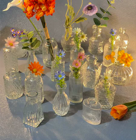 【20款任选】ins花瓶玻璃小浮雕中古风法...