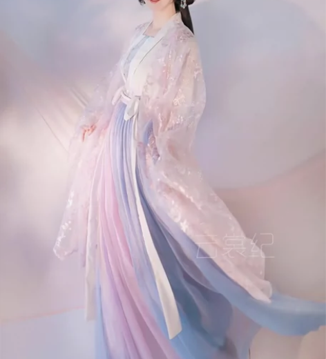 东月棠原创【春樱】汉服齐腰齐胸裙大袖衫宋制...