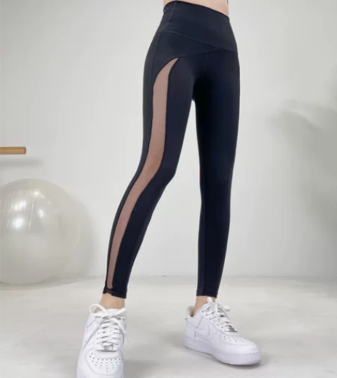 YEUNGSUKHAN/拼纱运动裤 奶油系...